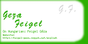 geza feigel business card